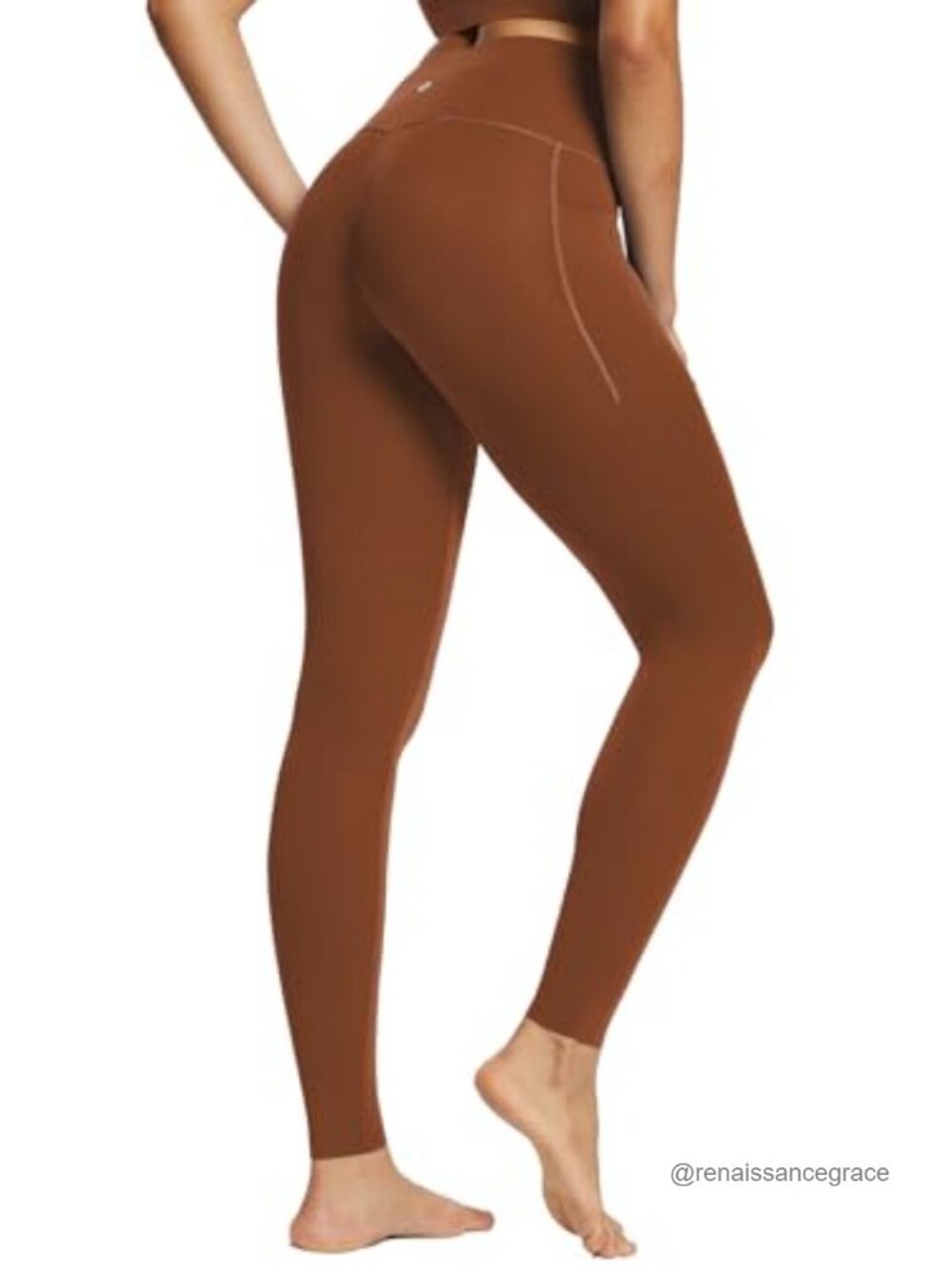 High Waist 7/8 Yoga Leggings with Pockets 27" Seamless Athletic Pants